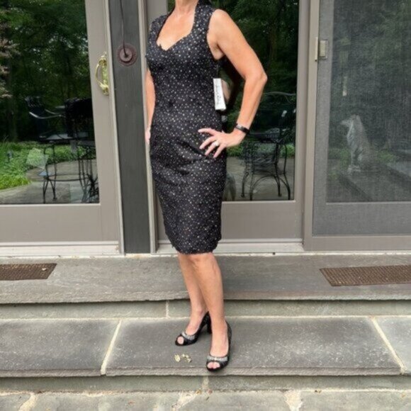 Joseph Ribkoff Black Lace Midi Dress - Picture 4 of 16